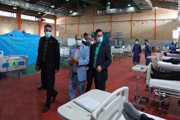 بازدید دکتر زالی از کلینیک درمان سرپایی بیماران کرونایی در مرکز روانپزشکی رازی 