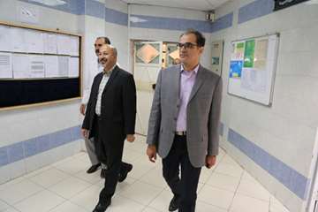 دیدار فرماندار شهرری با رئیس دانشگاه در بیمارستان رازی